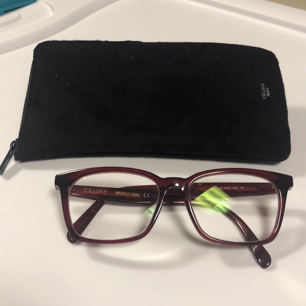 Celine red reading glasses